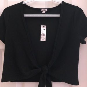 garage black tie front top